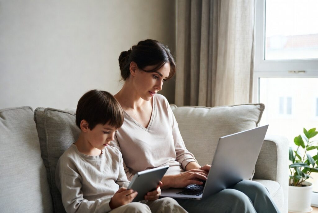 tempo de tela das crianças sendo incentivado